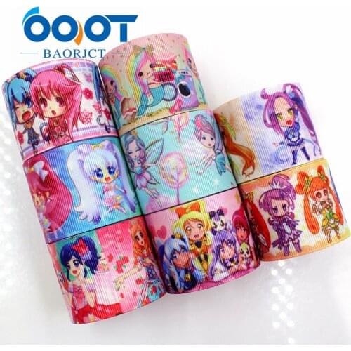 OOOT BAORJCT G-18801-719,38 mm 10 yards Cartoon Ribbons Thermal transfer Printed grosgrain Wedding DIY handmade material