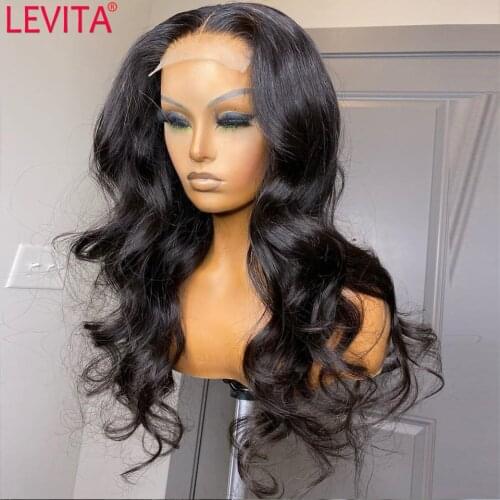 30 Inch Body Wave Lace Front Wig Bodywave Closure Wig LEVITA Pre Plucked Brazilian T Part Lace Frontal Human Hair Wigs For Women