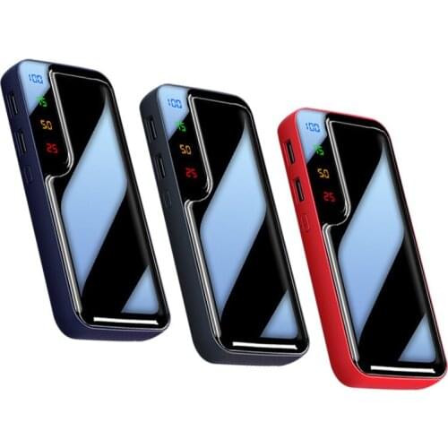 30000mah Power Bank Portable Faster Charging External Battery Charger LED Lights 2 USB Portable Powerbank for Mobile Phone