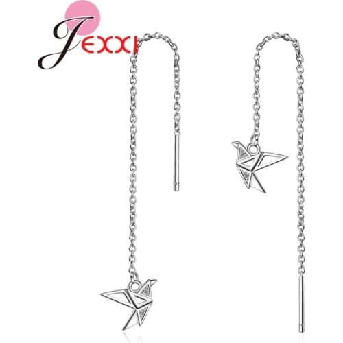 100% 925 Sterling Silver Prevent Allergy Thread Earrings for Women Girl Kids AAA Cubic Zircon Gift Jewelry Accessories Brincos