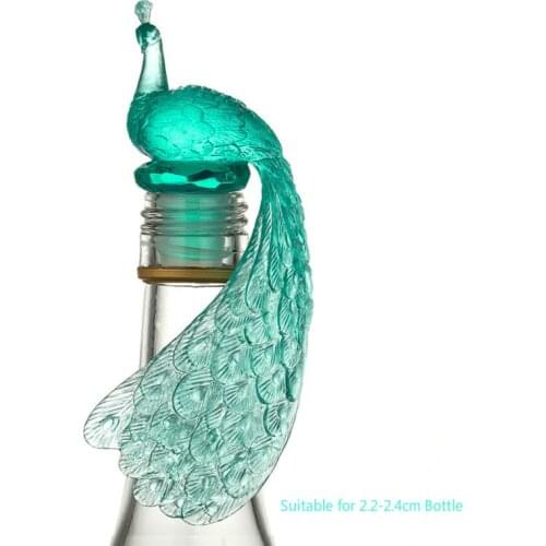 Premium Novelty Silicone Wine Bottle Stoppers, Peacock Shaped Liquor Beer Wine Bottle Cover, Kitchen & Bar Tool
