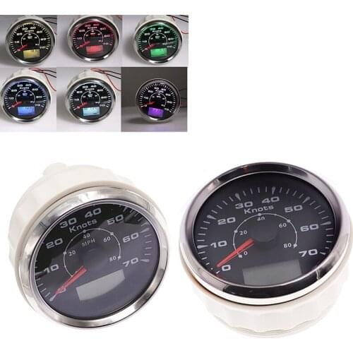85mm Vessel Boat GPS Speedometer for Car Speed Gauge Motorcycle Truck UV ATV 12V/24V 70knots 8 color back-lit