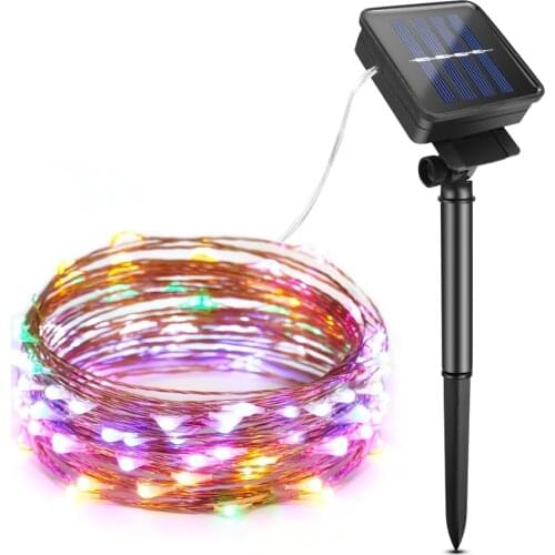 Solar Rechargeable Luz Ledstrips Cooper Wire LED Light Strip Fairy Lights Outdoor Garland Solar Power Lamp Christmas For Garden