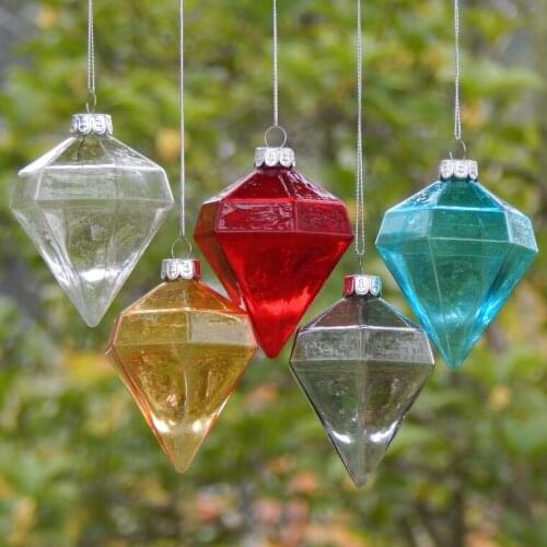 Glass Painted Ball Diamond Ball Christmas Tree Ornament