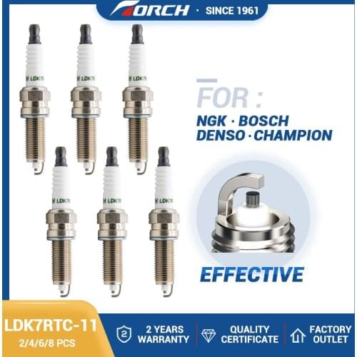 China Original TORCH LDK7RTC-11 Engine Spark Plug Compatible with NGK LZKR6B-10E for YR8SEU Champion RER8MC Denso XUH22TT