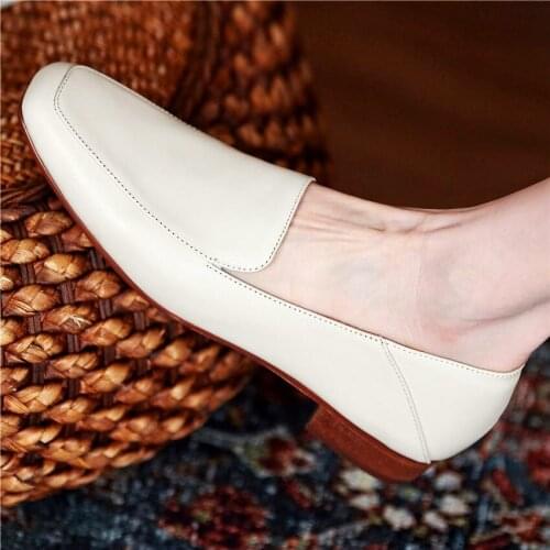 Oxfords Womens Genuine Leather Ballet Flats Mary Janes Round Toe Loafers Shoes Driving Comfort Office Elegant Shoes