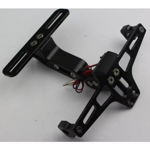 Universal CNC Motorcycle Adjustable Angle Aluminum License Number Plate Frame Holder Bracket