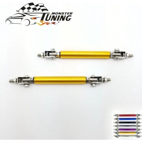 Tuning Monster 1pair Universal Adjustable 75MM Front Bumper Lip Splitter Rod Strut Tie Bar Support