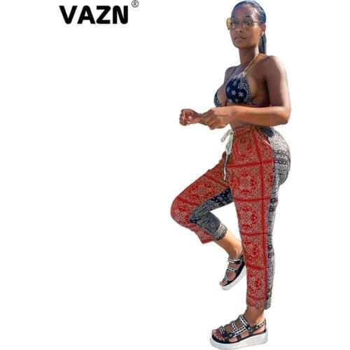 VAZN 2020 Hot Sales Bohemian Retro Young Patchwork Casual Daily Free Regular Joker Designer Nature Women Long Pencil Pants