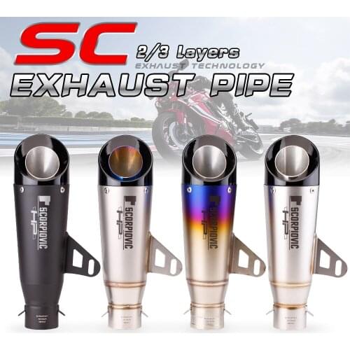 51mm/60mm motorcycle exhaust pipe with db killer motorcycle exhaust pipe carbon fiber muffler gp-design exhaust pipe