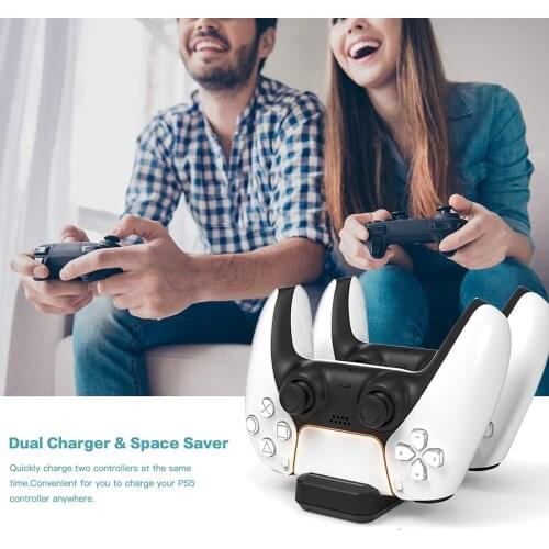 Dual Fast Charger For Ps5 Wireless Controller Usb 3.1 Type-c Charging Cradle Dock Station For Sony Playstation5 Joystick Gamepad