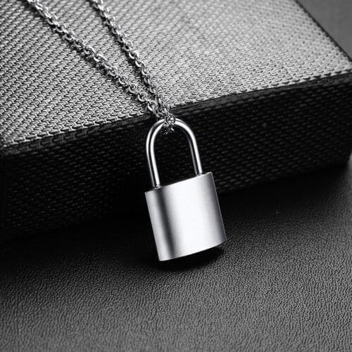 Women Special PadLock Pendant Necklaces Never Fade Silver Color Stainless Steel BFF Birthday Female Lady Gifts