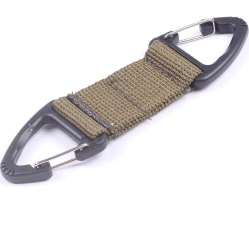 1Pc Outdoor Molle Double Point Triangle Multifunctional Carabiners Webbing Belt Clip Climbing Carabiner Buckle Tactical Bag Hook