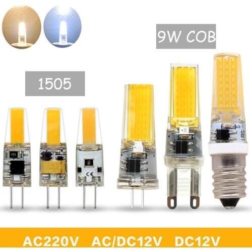10PCS 9W LED Bulb G4 COB LED Light E14 G9 Halogen Lamp Led Two-pin AC220v AC 12v AC/DC 12V 6w Small Bulb Crystal Lamp Spotlight