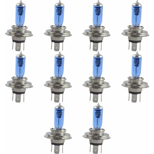 10pcs H4 Xenon Halogen Lamp Auto HeadLight Bulb 4300k 12V 55W 60w h4 halogen warm white hilo beam