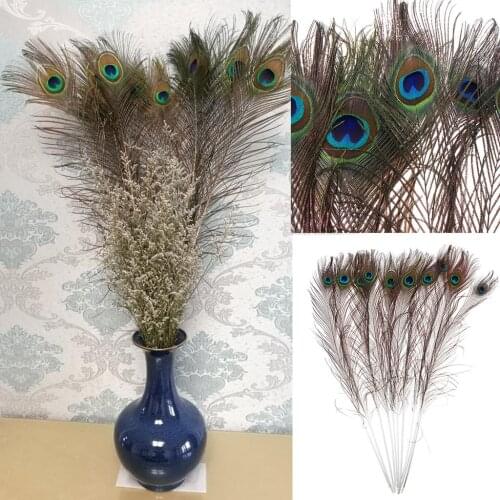 10pcs Top Quality Natural Peacock Feathers for Crafts Party Decoration 25-32CM DIY Jewelry Home Vase Plumas Accessories