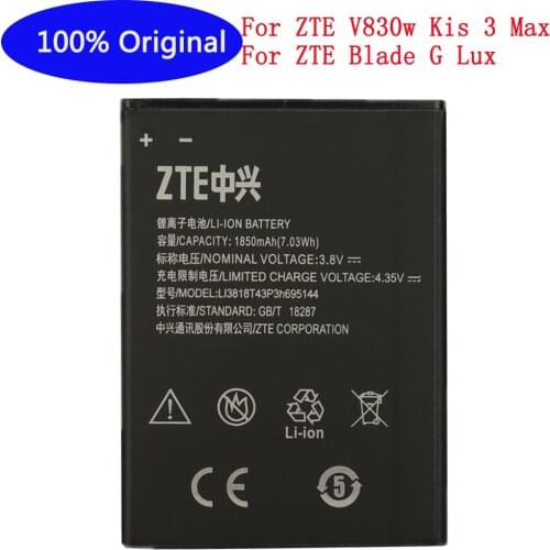 100% Original High Quality 1850mAh Li3818T43P3h695144 Battery For ZTE V830w Kis 3 Max For ZTE Blade G Lux Mobile Phone Battery
