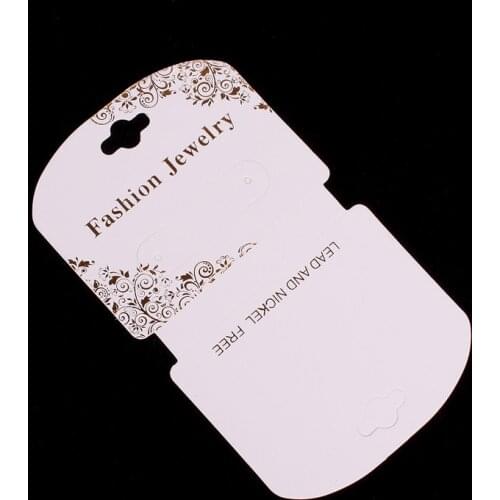 100pcs/lot Kraft Fashion Jewelry Necklace & Earring Card 7x5.5cm Paper Craft Card Gold Foil Print Hang Tag Jewelry Displays