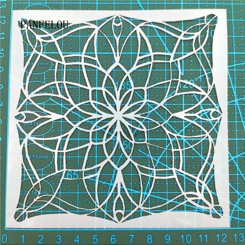 13*13cm Flowers roulett scrapbook stencils spray plastic mold shield DIY cake hollow Embellishment printing lace ruler valentine