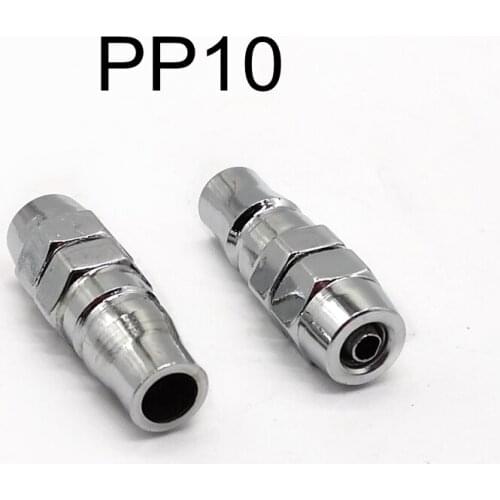 2pcs/lot PP10 Quick Coupler Plug Socket Connector Pneumatic Fittings For 6X4mm Tube