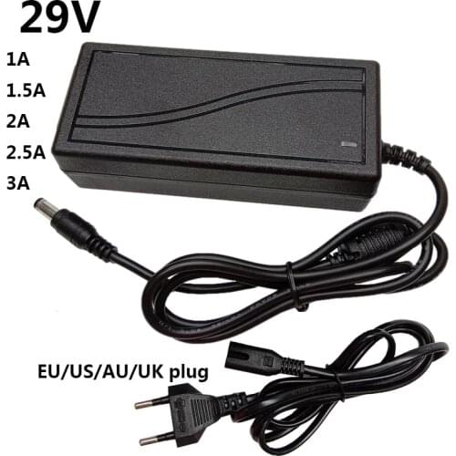 29V 3A Universal Power Adapter Supply Converter 29 V Volt AC DC Adaptor EU US AU UK Plug 5.5*2.1-2.5mm Adaptador