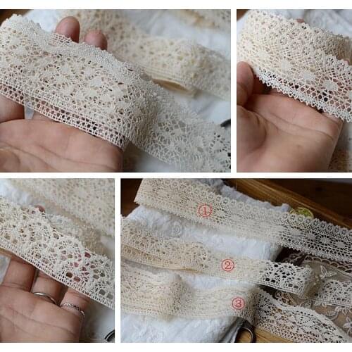 3 Meters 100% Cotton Lace Trim Exquisite Crocheted Cotton Lace Ribbbon