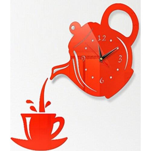New DIY 3D Creative Number Wall Clock Mirror Sticker Home Office Wall Decor Art Design Room Modern