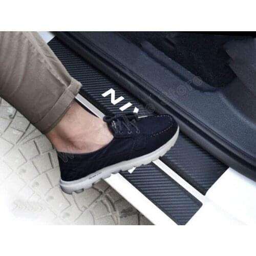 4PCS Carbon Fiber Car Door Sill Sticker for Chevrolet Niva Car Stickers and Decals Car-Styling