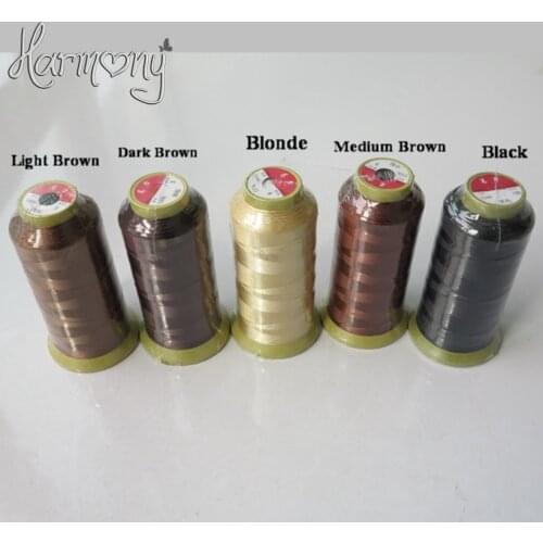 60pcs 6cm length C type weaving needles Curved needles and 5 rolls Spools of Nylon weaving thread for hair weft