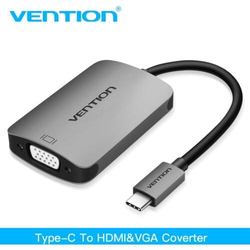 Vention USB C to HDMI VGA Adapter USB Type-c Adapter for MacBook Chromebook Pixel Huawei Mate 10 Type C 3.1 to HDMI VGA Male
