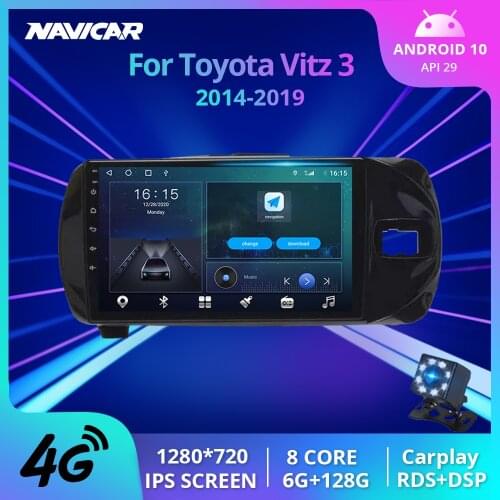 2 Din Android10.0 Car Radio For Toyota Vitz 3 III XP130 RHD 2014-2019 GPS Navigation Stereo Receiver Auto Radio Bluetooth Player