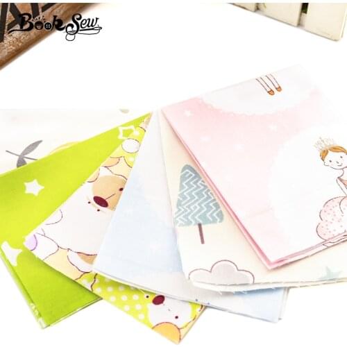 Booksew 6PCS/lot 20x25cm 100% Cotton Fabric For Sewing Material DIY Cloth Telas Cartoon&Animal Designs Tecido Handmade Patchwork