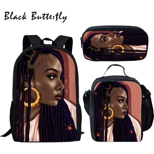 Children School Bags American Art Black Girls Pringting Backpacks Baby Kindergarten Backpack Kids Gift Bags Bolsa Mujer Mochila