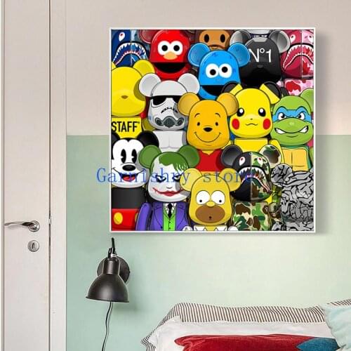 Disney Mickey Mouse Sesame Canvas Painting Wall Art Posters and Prints Wall Art Picture for Living Room Home Decor