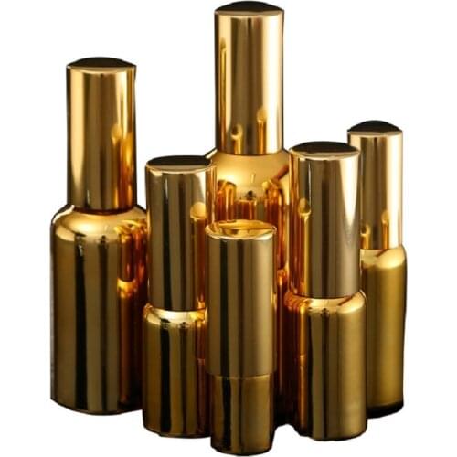 10ml 15ml 20ml 30ml 50ml 100ml Mist Spray Bottle Gold Silver Essential Oil Glass Dropper Bottle Emulsion Pump Container 15 pcs