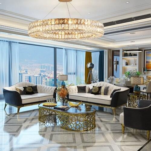 Crystal Pendant Lights postmodern minimalist hall master bedroom dining room circular gold living room lamp Hotel Hall Hanglamp
