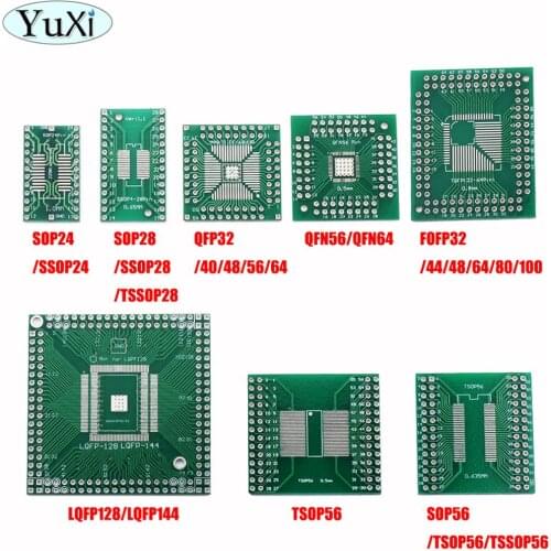 YuXi PCB Board Kit SMD Turn To DIP SOP QFN QFP SSOP TSSOP SOT23 24 28 32 40 48 56 64 SMT To DIP