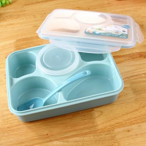 4+1 Microwave Food Thermos Bento Lunch Food Case Children Food Container Storage Box for Baby Kids