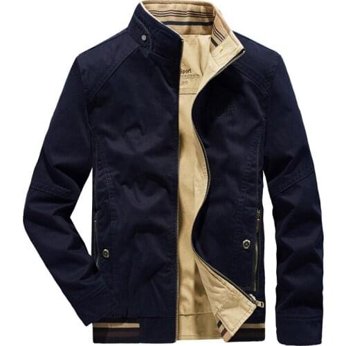 Autumn Military Jacket Men Both Sides Wear Casual Cotton Breathable Windbreaker Mens Jackets And Coats Plus Size M-8XL Coat Male