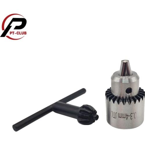 Mini Electric Drill Chuck 0.3-4mm JT0 Taper Mounted Lathe for 1/8 Inch/ 3.17mm Motor Shaft Electric Drill