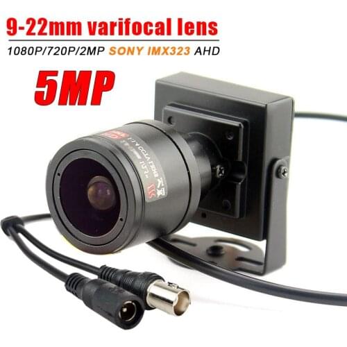 9-22mm Varifocal Lens 5MP Mini AHD Camera HD 1080P 2MP Sony IMX323 1.0MP Sensor Ahd Micro Video Security Surveillance Camera