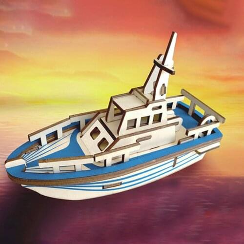 Infrared Cut DIY Yacht Model 3D Assembly Puzzle Manual Educational Woodcraft Wooden Model Set Toys for Children Teens And Adults