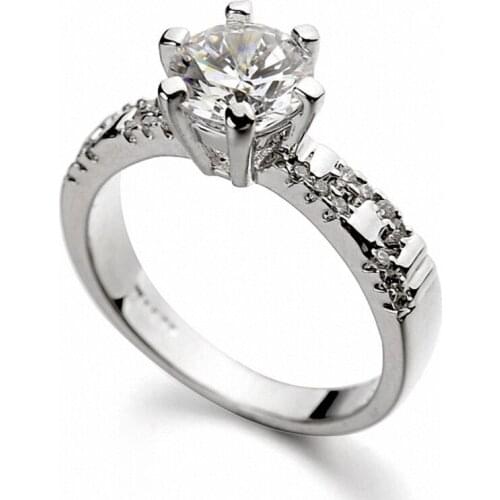 TRACYSWING Real AAA Zirconia White gold Color Fashion Zirconia Rings for Women Anti Allergies 97492