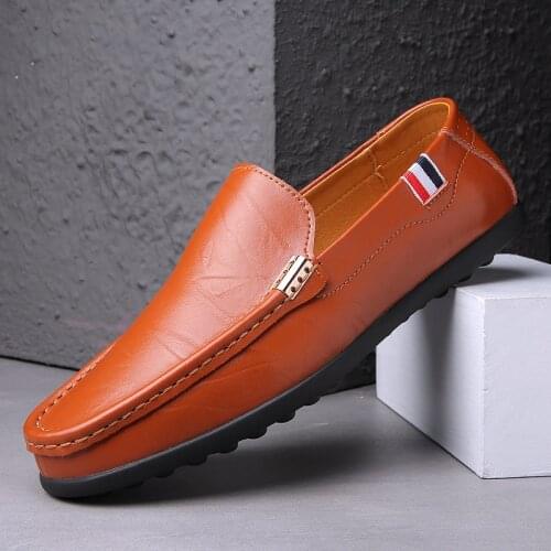 Mens Loafers Moccasins Breathable Leather Casual Shoes Brand 2020 Comfortable Slip on Soft Driving Shoes Male Flats Footwear