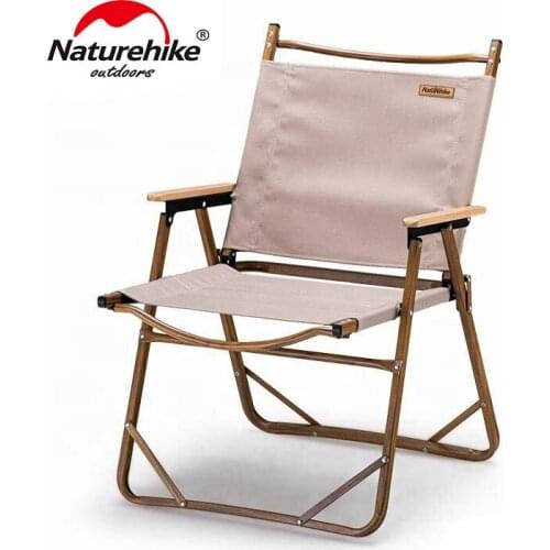 Naturehike Camping Folding Chair Portable Outdoor Picnic Fishing Stool Beach Outdoor Furniture Wooden Grain Aluminum NH19Y002-D