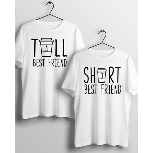 Skuggnas New Arrival Best Friend Shirts Short and Tall Best Friends BFF Matching T-Shirts Crew Neck Fashion Tumblr Clothing