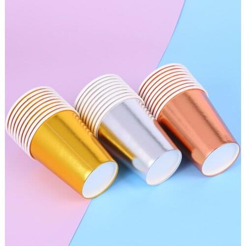 New Gilding 10 Piece Paper Cups For Disposable Party Wedding Tableware