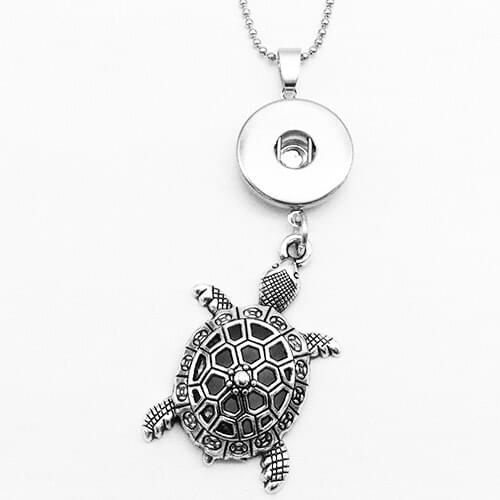 Turtle snap button jewelr pendant Necklace OEM, ODM NX713 (fit 18mm 20mm snaps)