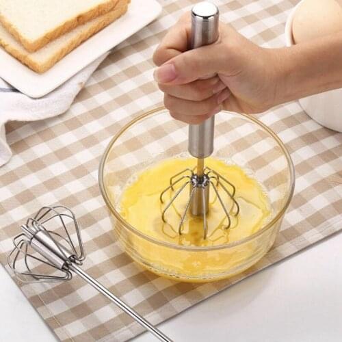 Semi Automatic Egg Beater 304 Stainless Steel Egg Whisk Manual Hand Mixer Self Turning Egg Stirrer Kitchen Accessories Egg Tools