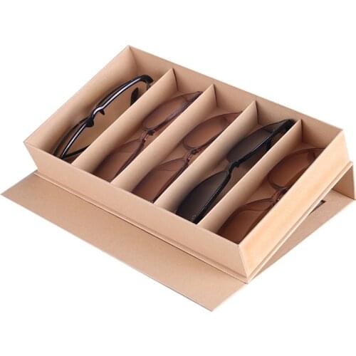 New Fashion 5 Grids Sunglasses Storage Box Portable Glasses Holder Case Eyeglasses Collection Display Jewelry Organizer